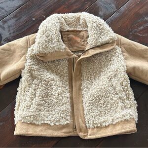 Zara - Cozy Tan and Cream Sherpa Toddler Jacket
